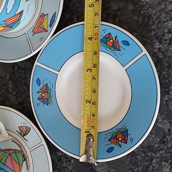 NEW - Nautical Themed Espresso Cups and Saucers - Set of 6 - Picture 10 of 14